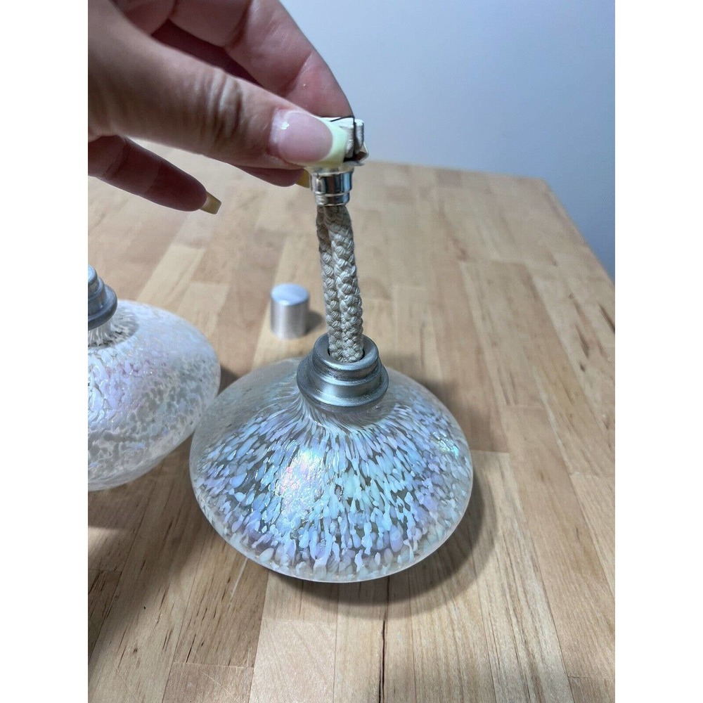 2 iridescent Glass Fragrance Oil Diffuser Lamps READ! - Picture 5 of 5